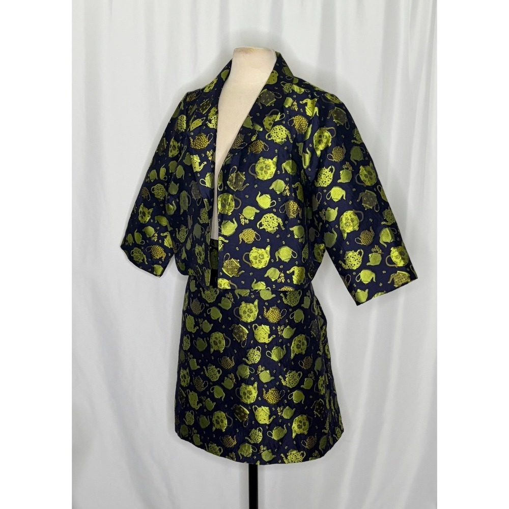 MODCLOTH Catch Your Fancy Teacup Alice in Wonderland Blazer Skirt Set 1X 2X - Picture 7 of 16